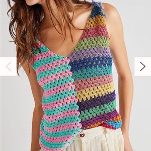 Rose Carmine Tank Top in Joker Rose/Aqua